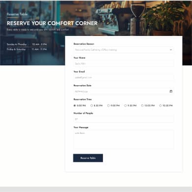 Reservation Page