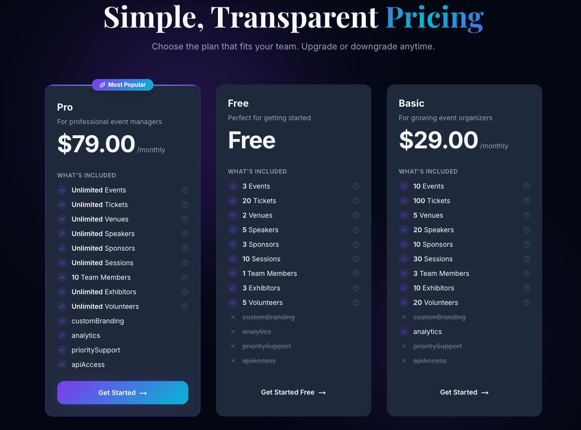 Pricing Page